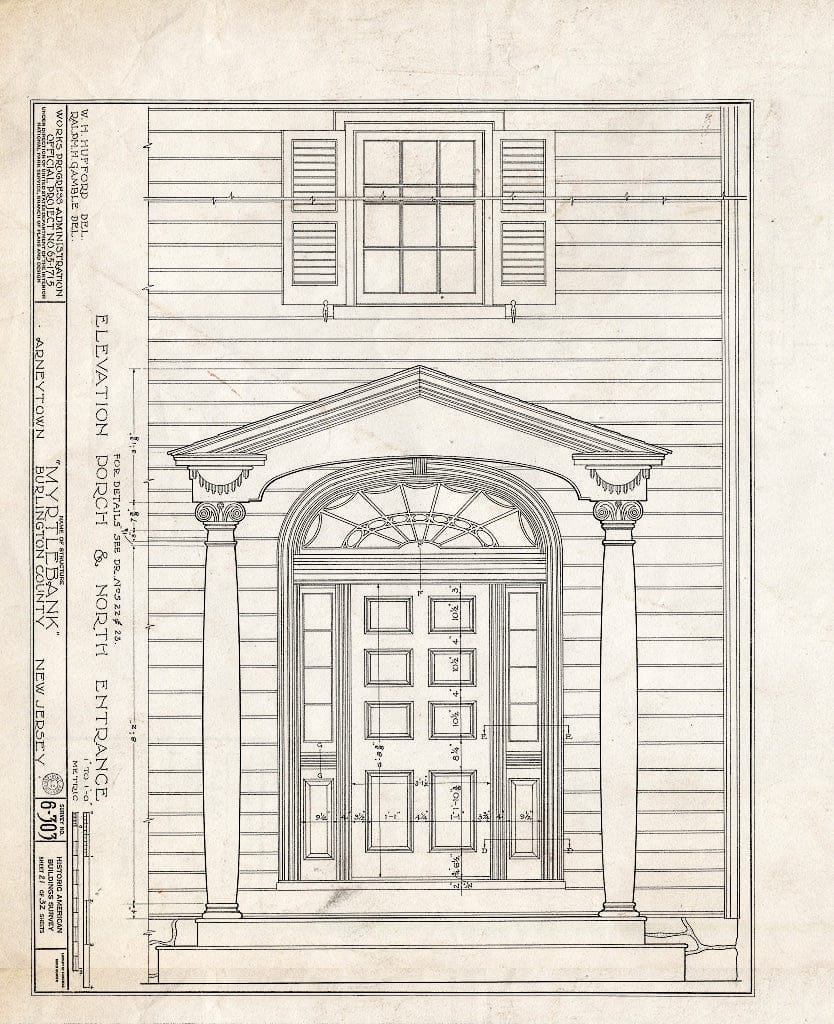 Historic Pictoric : Blueprint HABS NJ,3-ARNTO,2- (Sheet 21 of 32) - Emley-Wilde House, Arneytown, Monmouth County, NJ