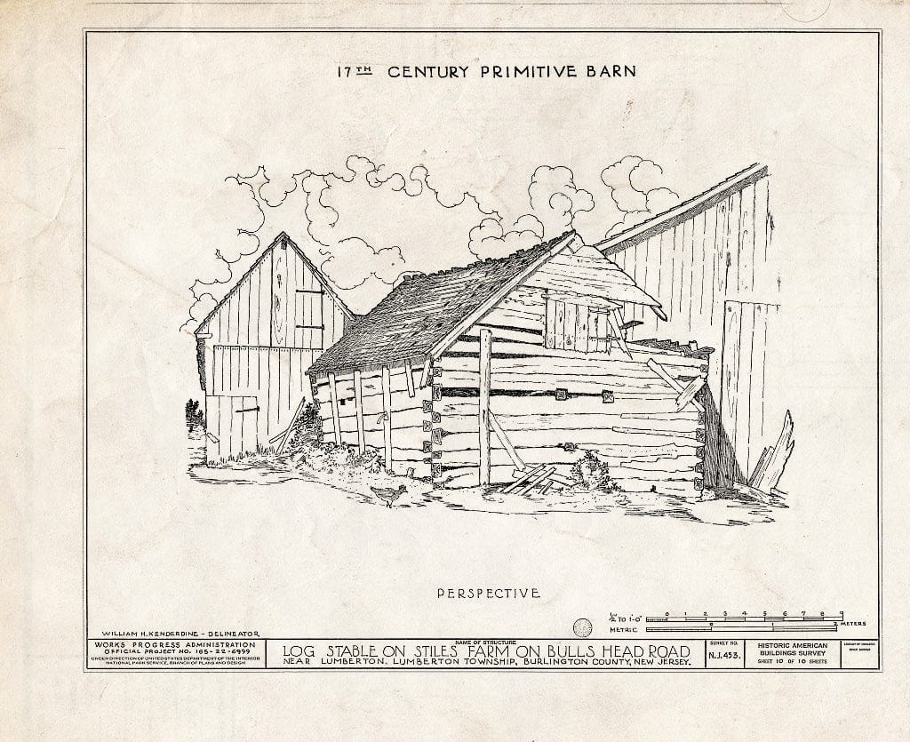 Historic Pictoric : Blueprint HABS NJ,3-LUMTO.V,2A- (Sheet 10 of 10) - Moore-Stiles Farm, Bulls Head Road, Lumberton, Burlington County, NJ