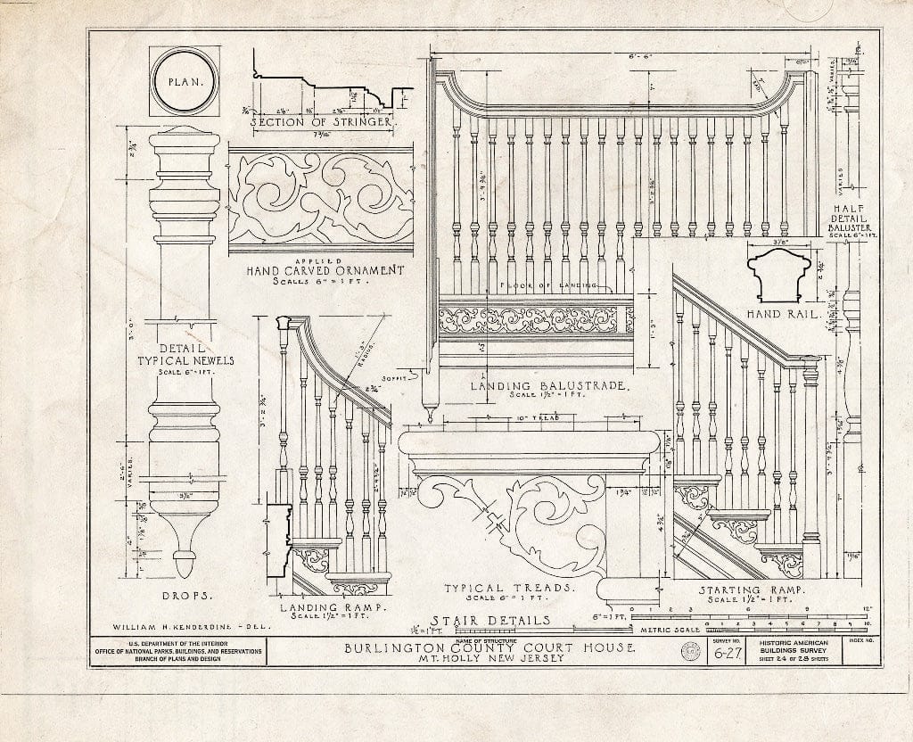Historic Pictoric : Blueprint HABS NJ,3-MOUHO,1- (Sheet 24 of 28) - Burlington County Courthouse, High Street, Mount Holly, Burlington County, NJ