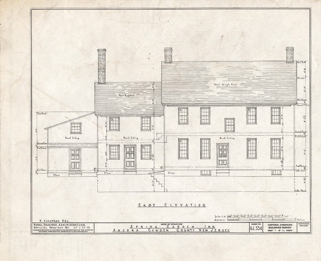 Historic Pictoric : Blueprint HABS NJ,4-ANCO,1- (Sheet 7 of 16) - Spring Garden Inn, Ancora, Camden County, NJ
