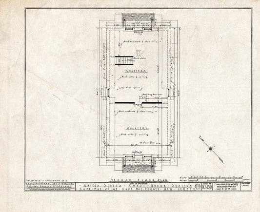Historic Pictoric : Blueprint HABS NJ,5-CAPMAP,1- (Sheet 2 of 9) - U.S. Coast Guard Station, Delaware Bay, Cape May Point, Cape May County, NJ