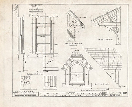 Historic Pictoric : Blueprint HABS NJ,5-CAPMAP,1- (Sheet 8 of 9) - U.S. Coast Guard Station, Delaware Bay, Cape May Point, Cape May County, NJ