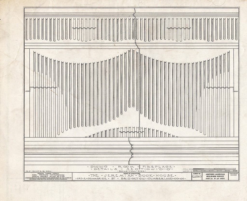 Historic Pictoric : Blueprint HABS NJ,6-BRIG,5- (Sheet 22 of 35) - Buck-Elmer House, 297 East Commerce Street, Bridgeton, Cumberland County, NJ