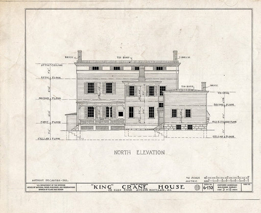 Historic Pictoric : Blueprint HABS NJ,7-MONC,1- (Sheet 3 of 15) - King Crane House, 159 Glenridge Avenue, Montclair, Essex County, NJ