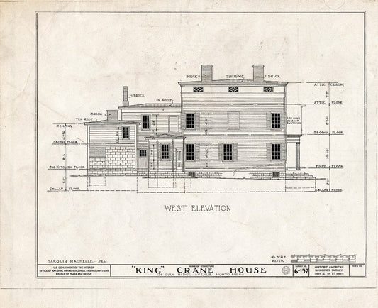 Historic Pictoric : Blueprint HABS NJ,7-MONC,1- (Sheet 4 of 15) - King Crane House, 159 Glenridge Avenue, Montclair, Essex County, NJ