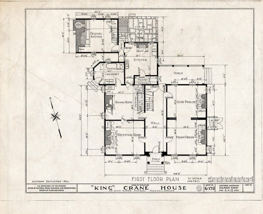 Historic Pictoric : Blueprint HABS NJ,7-MONC,1- (Sheet 6 of 15) - King Crane House, 159 Glenridge Avenue, Montclair, Essex County, NJ