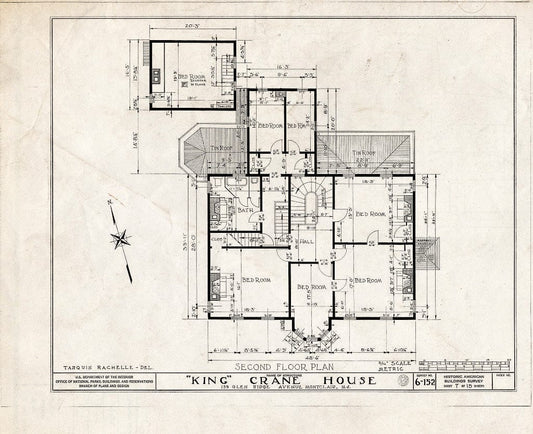 Historic Pictoric : Blueprint HABS NJ,7-MONC,1- (Sheet 7 of 15) - King Crane House, 159 Glenridge Avenue, Montclair, Essex County, NJ