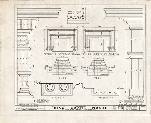 Historic Pictoric : Blueprint HABS NJ,7-MONC,1- (Sheet 13 of 15) - King Crane House, 159 Glenridge Avenue, Montclair, Essex County, NJ