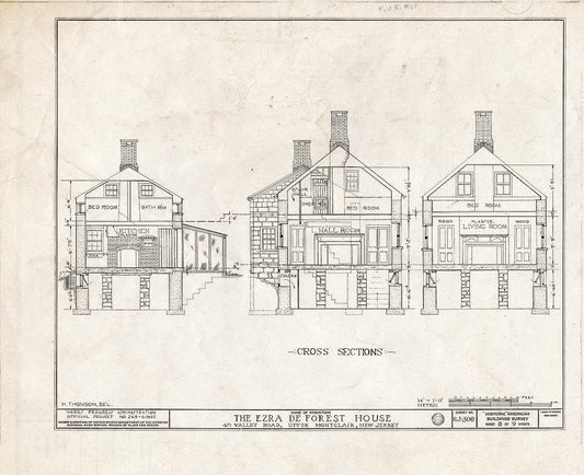 Historic Pictoric : Blueprint HABS NJ,7-MONCU,1- (Sheet 8 of 9) - Sigler-Deforest House, 471 Valley Road, Upper Montclair, Essex County, NJ