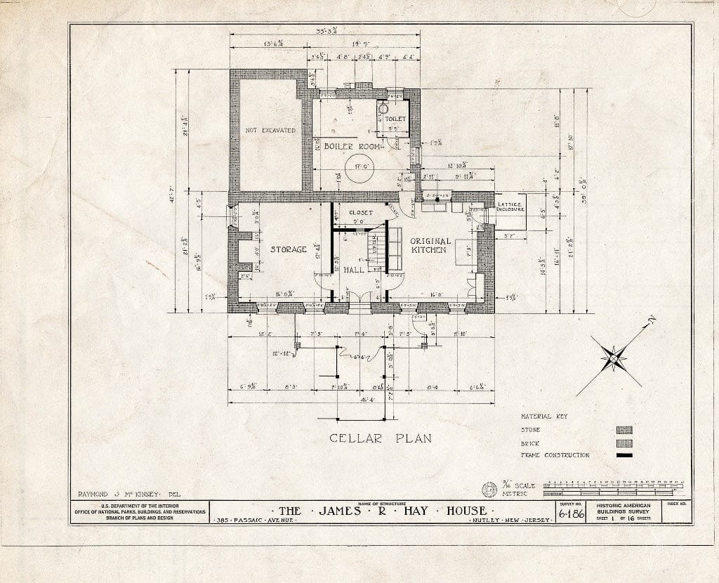 Blueprint HABS NJ,7-NUT,3- (Sheet 1 of 16) - James R. Hay House, 385 Passaic Avenue, Nutley, Essex County, NJ