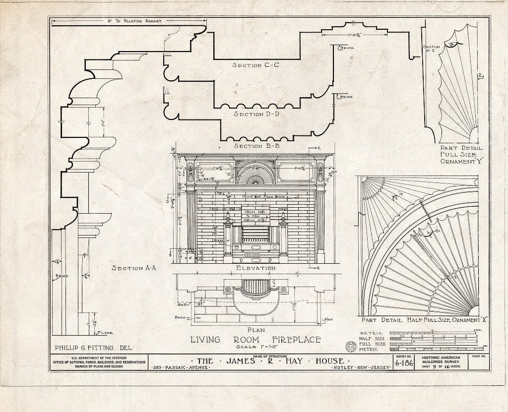 Blueprint HABS NJ,7-NUT,3- (Sheet 9 of 16) - James R. Hay House, 385 Passaic Avenue, Nutley, Essex County, NJ