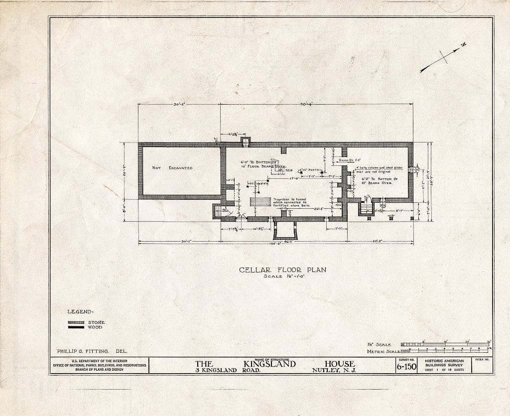 Blueprint HABS NJ,7-NUT,2- (Sheet 1 of 18) - Kingsland House, 3 Kingsland Road, Nutley, Essex County, NJ