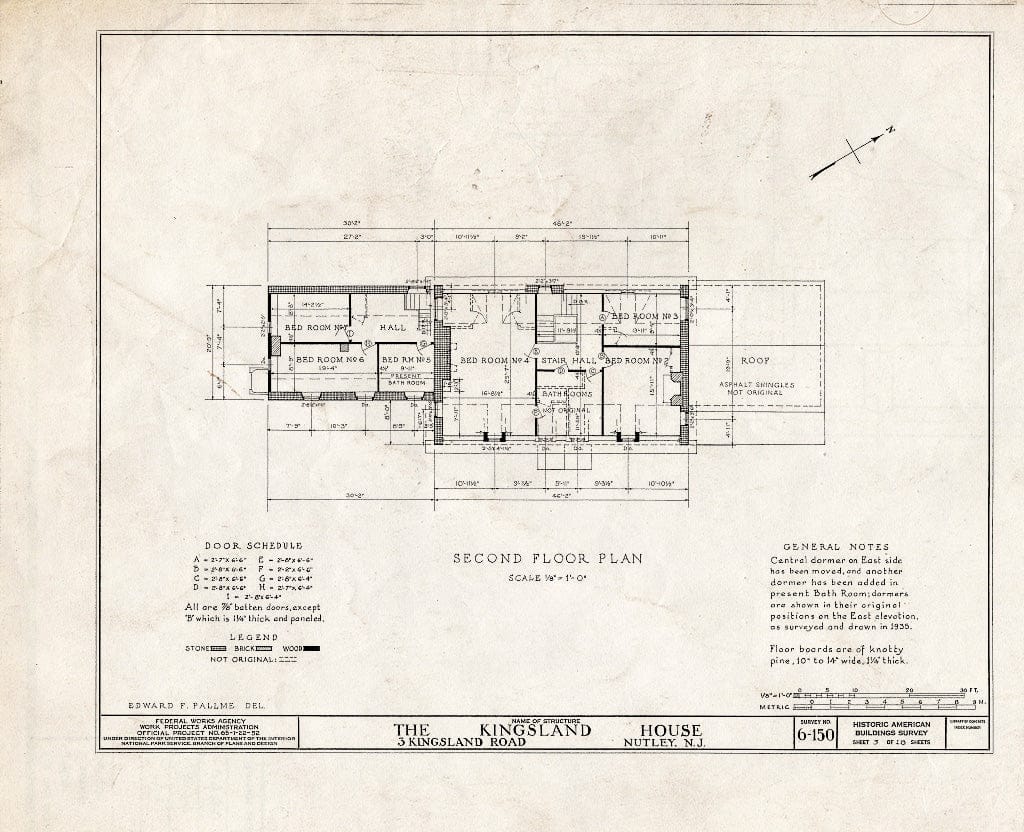 Blueprint HABS NJ,7-NUT,2- (Sheet 3 of 18) - Kingsland House, 3 Kingsland Road, Nutley, Essex County, NJ