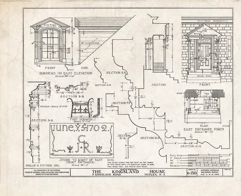 Blueprint HABS NJ,7-NUT,2- (Sheet 8 of 18) - Kingsland House, 3 Kingsland Road, Nutley, Essex County, NJ