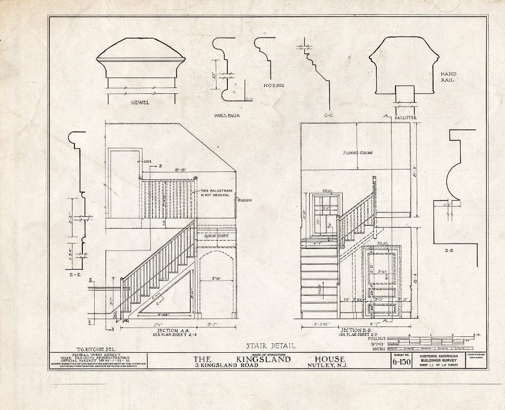 Blueprint HABS NJ,7-NUT,2- (Sheet 11 of 18) - Kingsland House, 3 Kingsland Road, Nutley, Essex County, NJ