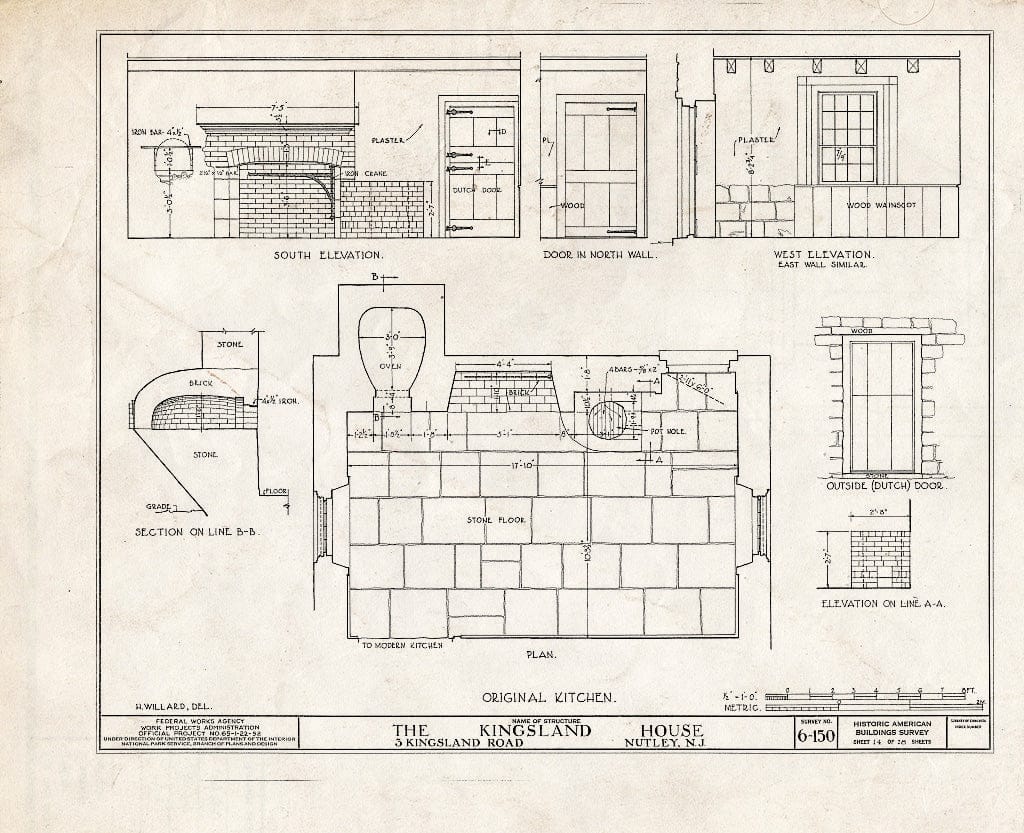 Blueprint HABS NJ,7-NUT,2- (Sheet 14 of 18) - Kingsland House, 3 Kingsland Road, Nutley, Essex County, NJ