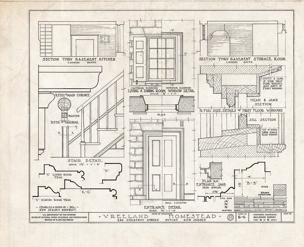 Blueprint HABS NJ,7-NUT,1- (Sheet 4 of 6) - Vreeland Homestead, 226 Chestnut Street, Nutley, Essex County, NJ
