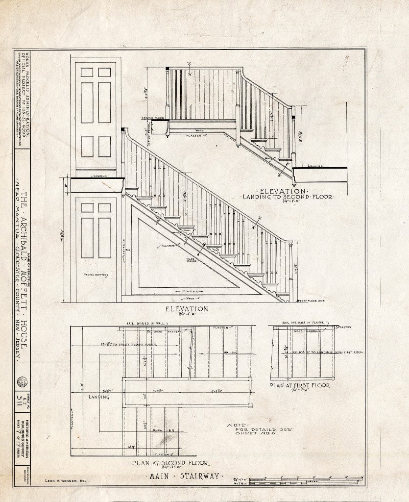 Blueprint HABS NJ,8-MANT.V,1- (Sheet 7 of 17) - Archibald Moffett House, Mantua, Gloucester County, NJ