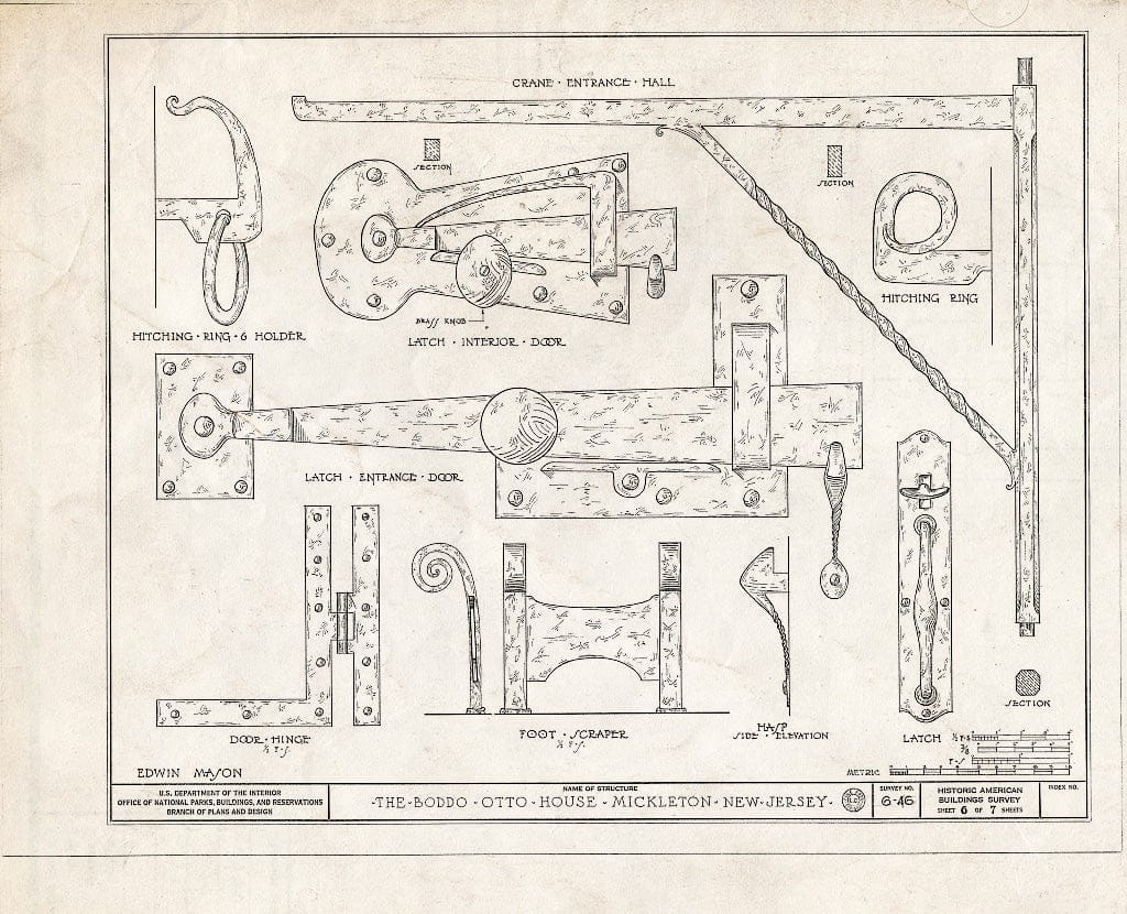 Blueprint HABS NJ,8-Mick,1- (Sheet 6 of 7) - Otto-Tonkin House, Kings Highway, Mickleton, Gloucester County, NJ