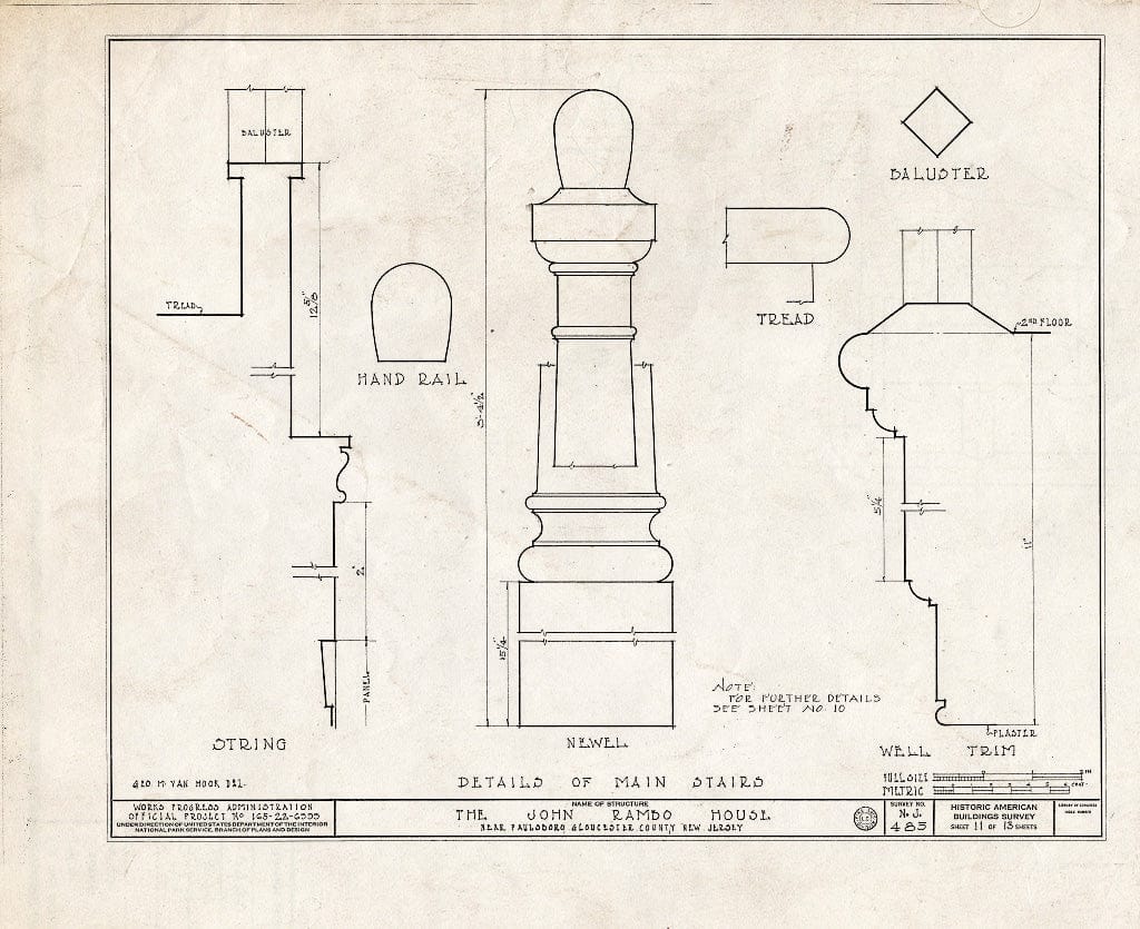 Blueprint HABS NJ,8-PABO.V,4- (Sheet 11 of 13) - John Rambo House, Mantua Grove Road, Paulsboro, Gloucester County, NJ