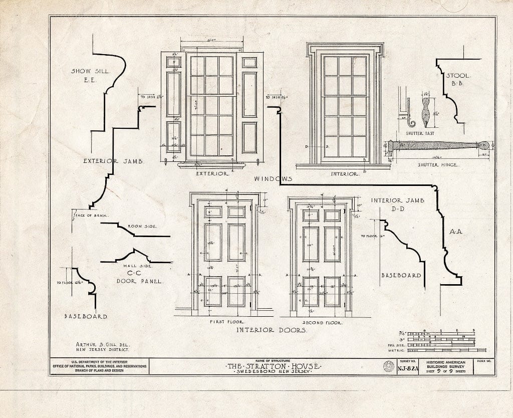 Blueprint HABS NJ,8-SWEBO.V,3- (Sheet 9 of 9) - Stratton Mansion, Swedesboro, Gloucester County, NJ