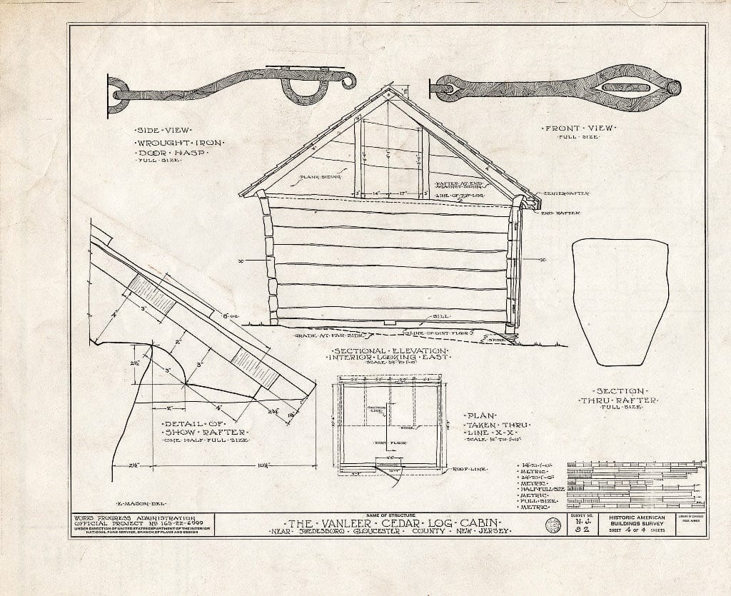 Blueprint HABS NJ,8-SWEBO.V,6- (Sheet 4 of 4) - Vanleer Cedar Log Cabin, Swedesboro, Gloucester County, NJ