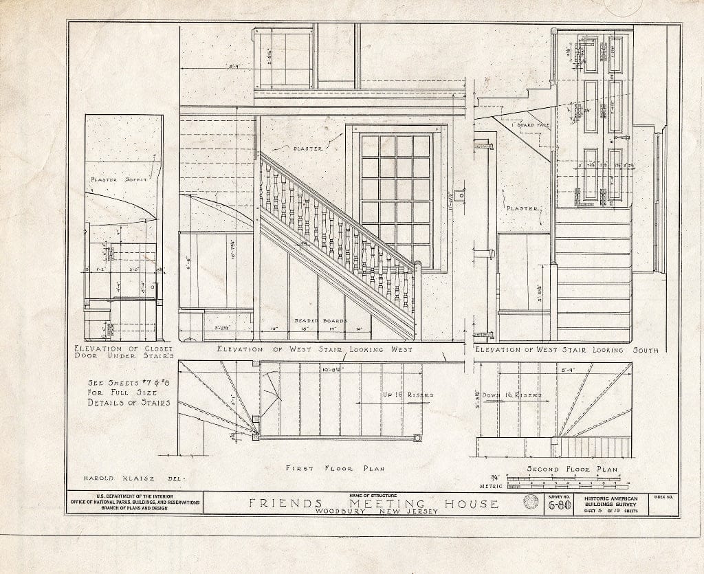 Blueprint HABS NJ,8-WOBU,1- (Sheet 5 of 19) - Friends Meetinghouse, 120 North Broad Street, Woodbury, Gloucester County, NJ