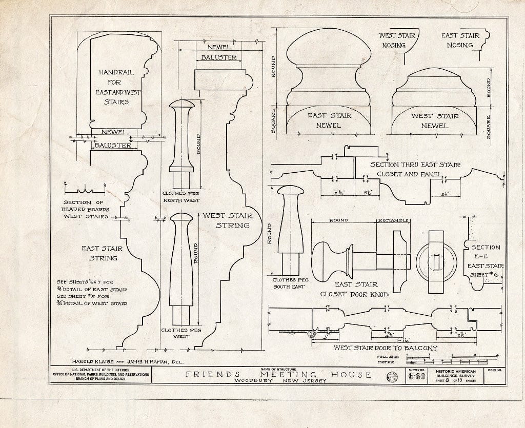 Blueprint HABS NJ,8-WOBU,1- (Sheet 8 of 19) - Friends Meetinghouse, 120 North Broad Street, Woodbury, Gloucester County, NJ