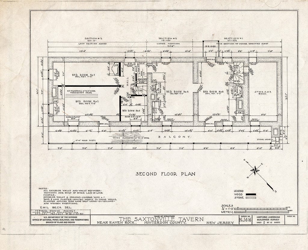 Blueprint HABS NJ,10-RAVRO.V,1- (Sheet 2 of 14) - Saxtonville Tavern, Raven Rock, Hunterdon County, NJ