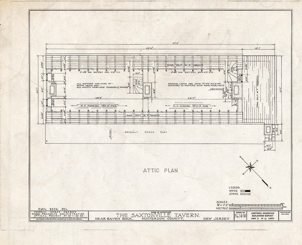 Blueprint HABS NJ,10-RAVRO.V,1- (Sheet 3 of 14) - Saxtonville Tavern, Raven Rock, Hunterdon County, NJ