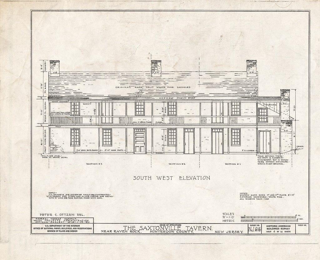 Blueprint HABS NJ,10-RAVRO.V,1- (Sheet 4 of 14) - Saxtonville Tavern, Raven Rock, Hunterdon County, NJ