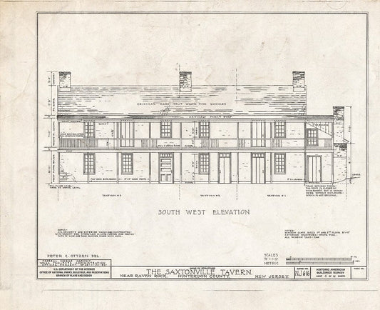Blueprint HABS NJ,10-RAVRO.V,1- (Sheet 4 of 14) - Saxtonville Tavern, Raven Rock, Hunterdon County, NJ