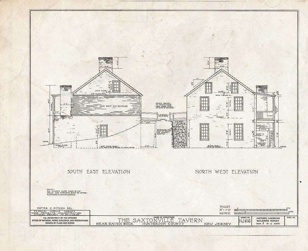 Blueprint HABS NJ,10-RAVRO.V,1- (Sheet 5 of 14) - Saxtonville Tavern, Raven Rock, Hunterdon County, NJ