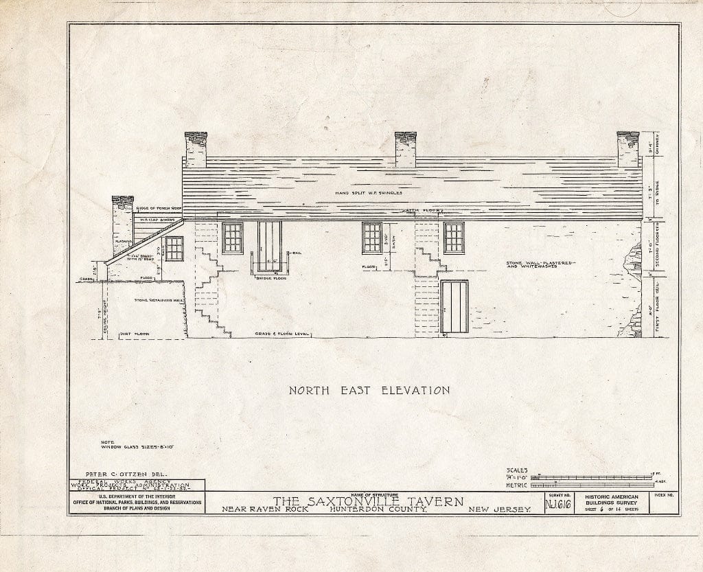 Blueprint HABS NJ,10-RAVRO.V,1- (Sheet 6 of 14) - Saxtonville Tavern, Raven Rock, Hunterdon County, NJ