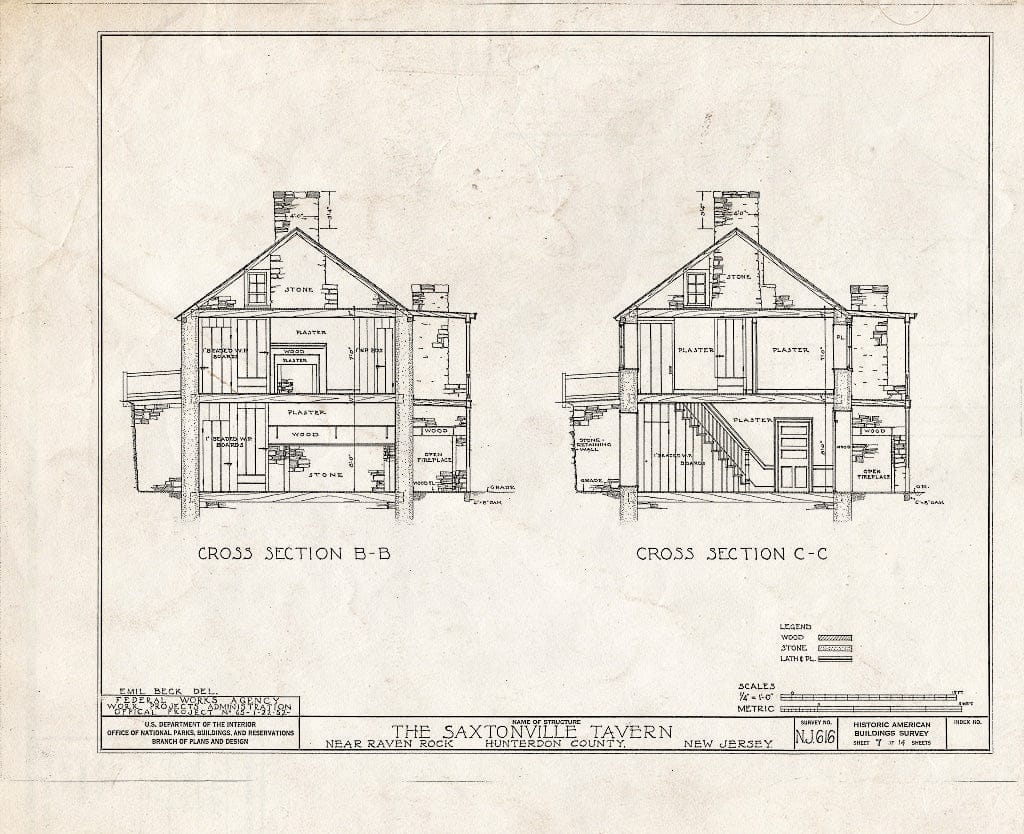 Blueprint HABS NJ,10-RAVRO.V,1- (Sheet 7 of 14) - Saxtonville Tavern, Raven Rock, Hunterdon County, NJ