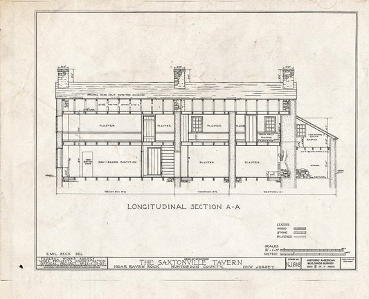 Blueprint HABS NJ,10-RAVRO.V,1- (Sheet 8 of 14) - Saxtonville Tavern, Raven Rock, Hunterdon County, NJ