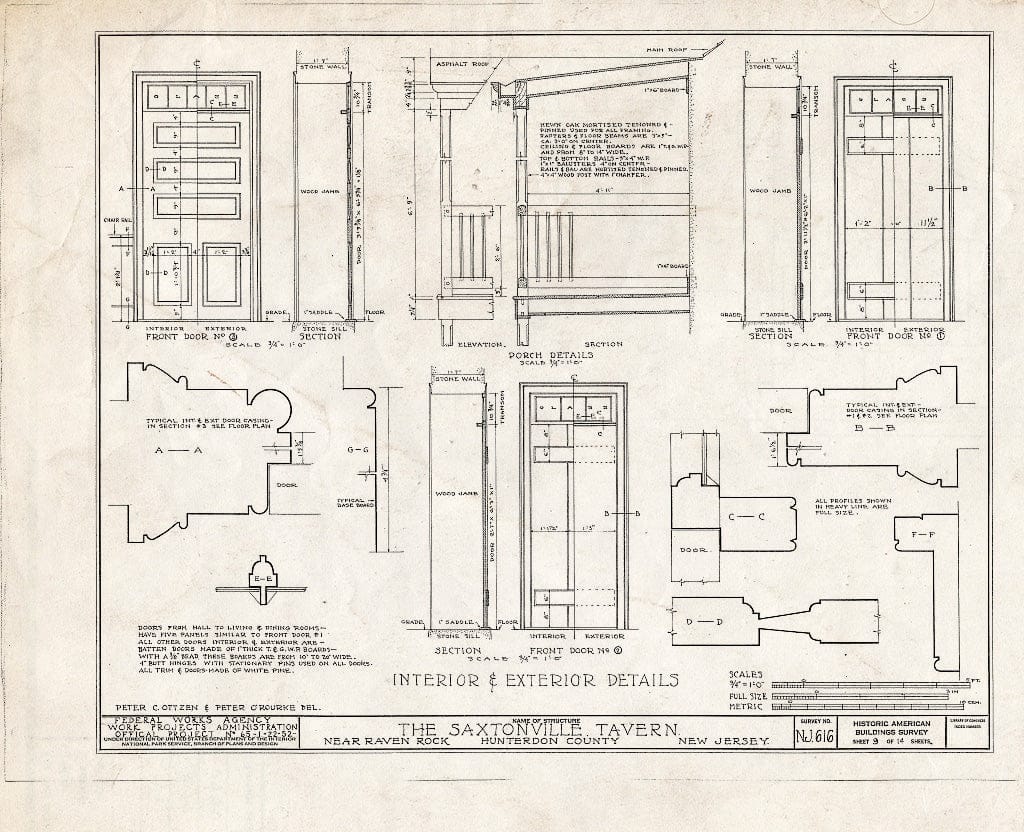 Blueprint HABS NJ,10-RAVRO.V,1- (Sheet 9 of 14) - Saxtonville Tavern, Raven Rock, Hunterdon County, NJ