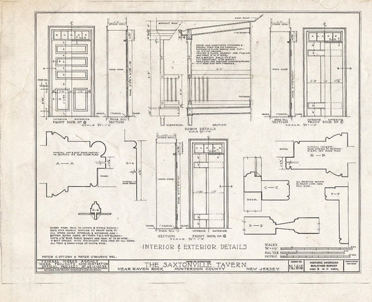Blueprint HABS NJ,10-RAVRO.V,1- (Sheet 9 of 14) - Saxtonville Tavern, Raven Rock, Hunterdon County, NJ
