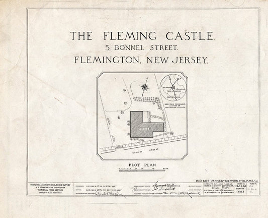 Blueprint HABS NJ,10-Flem,2- (Sheet 0 of 12) - Fleming Castle, 5 Bonnel Street, Flemington, Hunterdon County, NJ