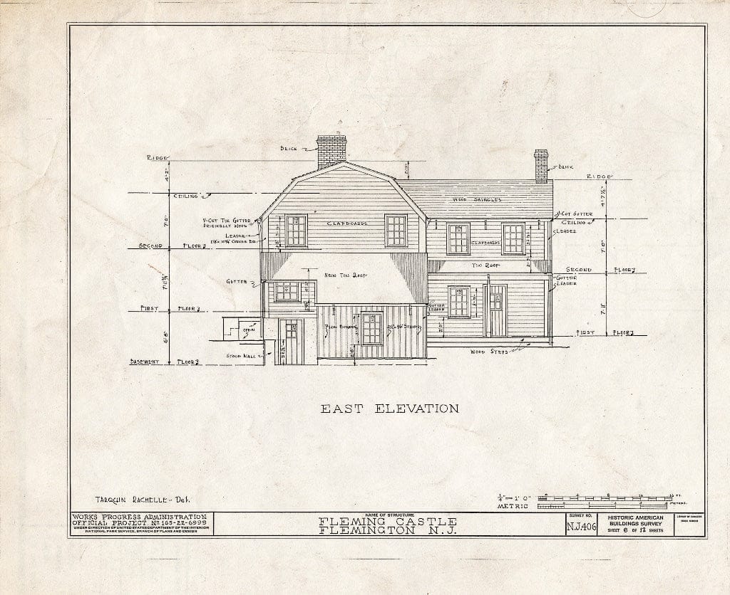 Blueprint HABS NJ,10-Flem,2- (Sheet 6 of 12) - Fleming Castle, 5 Bonnel Street, Flemington, Hunterdon County, NJ