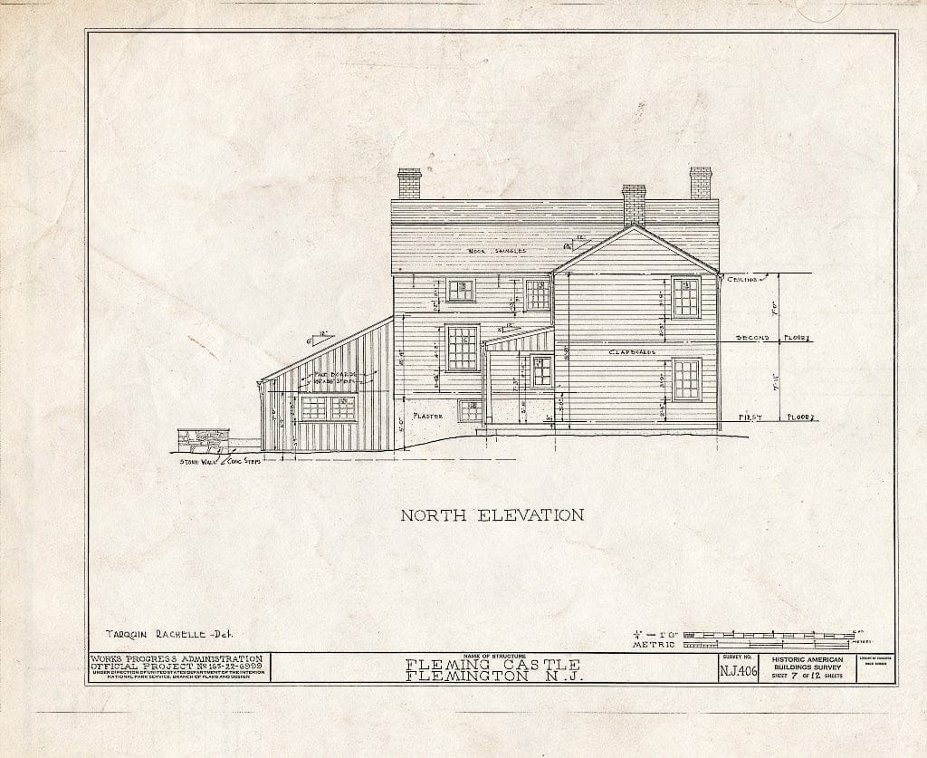 Blueprint HABS NJ,10-Flem,2- (Sheet 7 of 12) - Fleming Castle, 5 Bonnel Street, Flemington, Hunterdon County, NJ