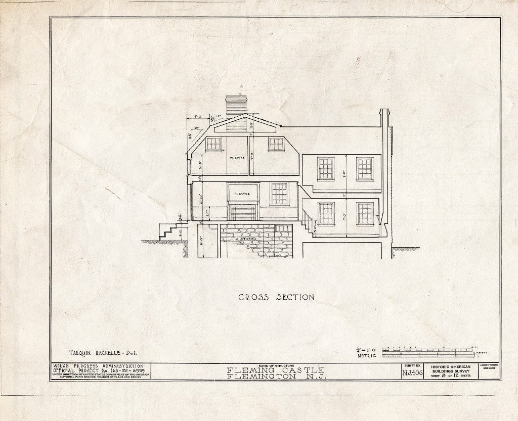 Blueprint HABS NJ,10-Flem,2- (Sheet 8 of 12) - Fleming Castle, 5 Bonnel Street, Flemington, Hunterdon County, NJ