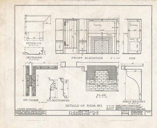 Blueprint HABS NJ,10-Flem,2- (Sheet 10 of 12) - Fleming Castle, 5 Bonnel Street, Flemington, Hunterdon County, NJ
