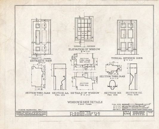 Blueprint HABS NJ,10-Flem,2- (Sheet 11 of 12) - Fleming Castle, 5 Bonnel Street, Flemington, Hunterdon County, NJ