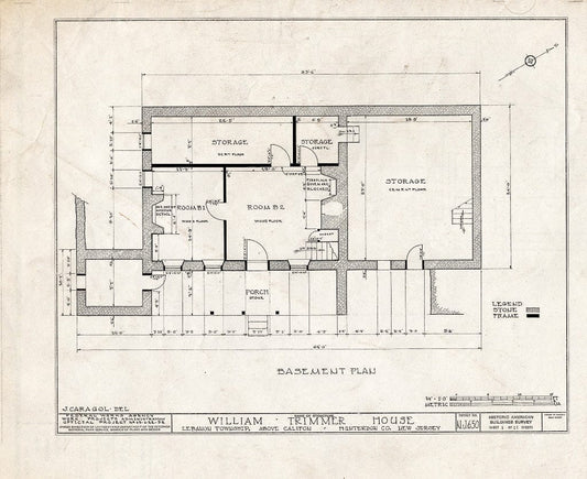 Blueprint HABS NJ,10-Calif.V,1- (Sheet 1 of 11) - William Trimmer House, Califon, Hunterdon County, NJ