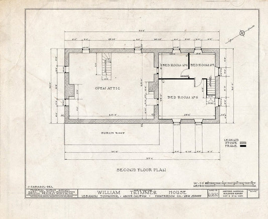 Blueprint HABS NJ,10-Calif.V,1- (Sheet 3 of 11) - William Trimmer House, Califon, Hunterdon County, NJ