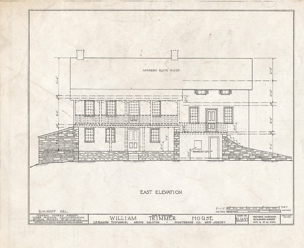 Blueprint HABS NJ,10-Calif.V,1- (Sheet 4 of 11) - William Trimmer House, Califon, Hunterdon County, NJ