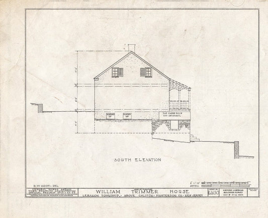 Blueprint HABS NJ,10-Calif.V,1- (Sheet 5 of 11) - William Trimmer House, Califon, Hunterdon County, NJ