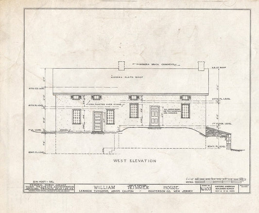 Blueprint HABS NJ,10-Calif.V,1- (Sheet 6 of 11) - William Trimmer House, Califon, Hunterdon County, NJ