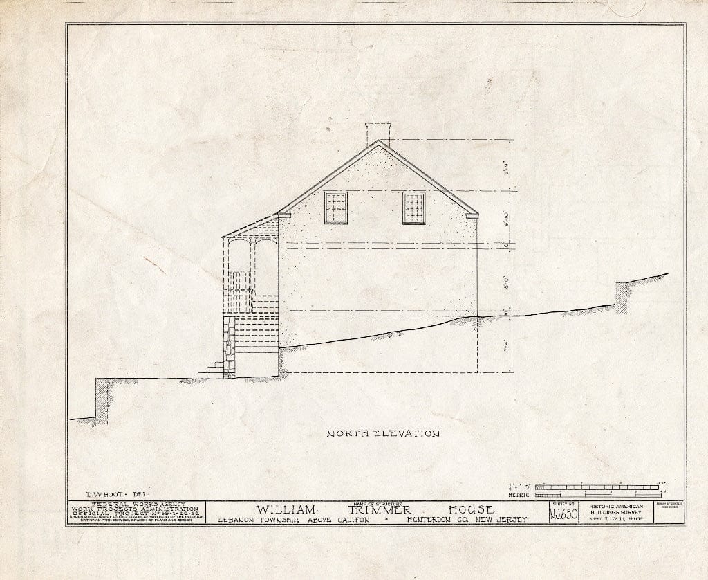 Blueprint HABS NJ,10-Calif.V,1- (Sheet 7 of 11) - William Trimmer House, Califon, Hunterdon County, NJ